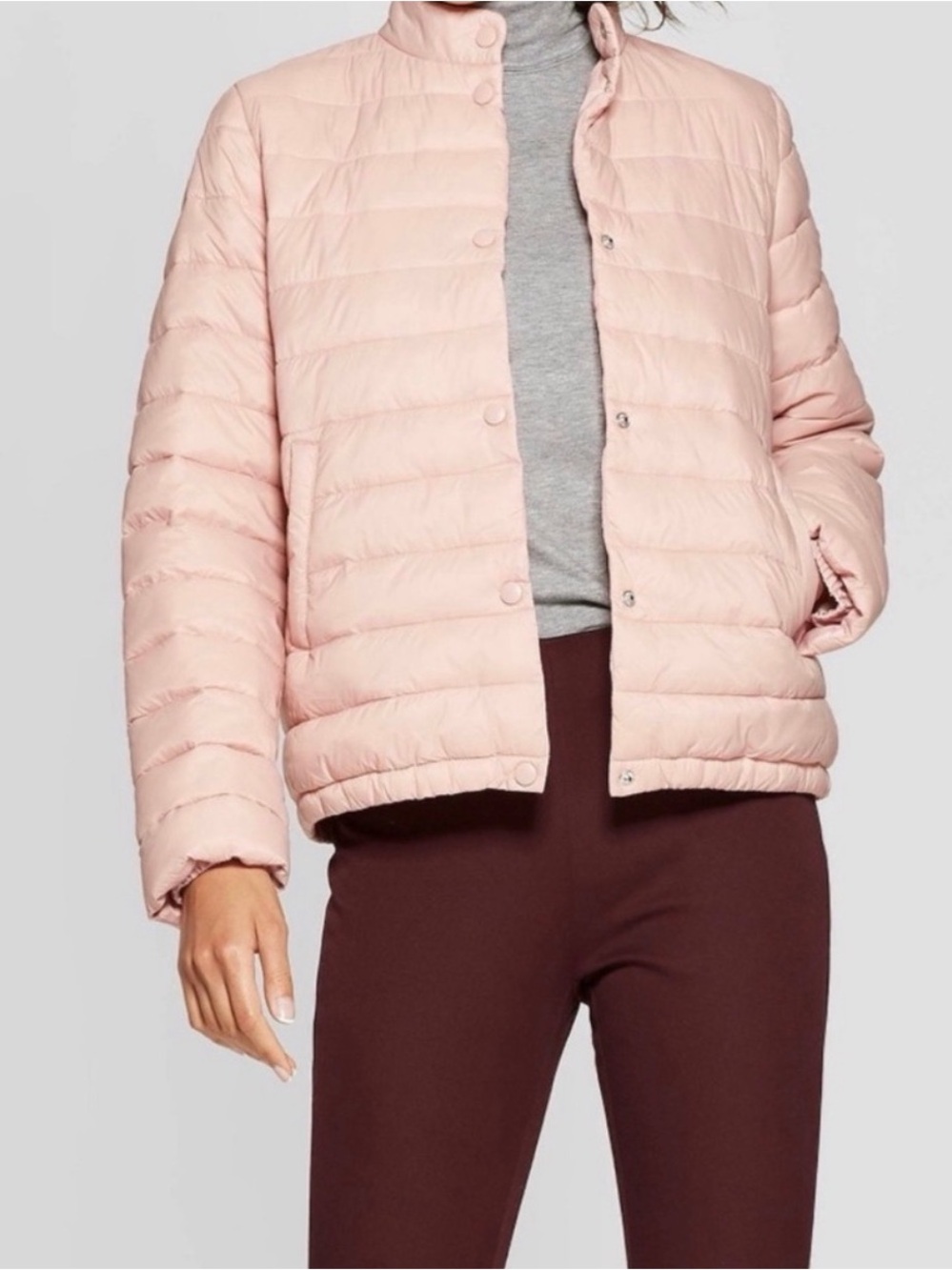Lightweight Quilted Jacket in Light Pink